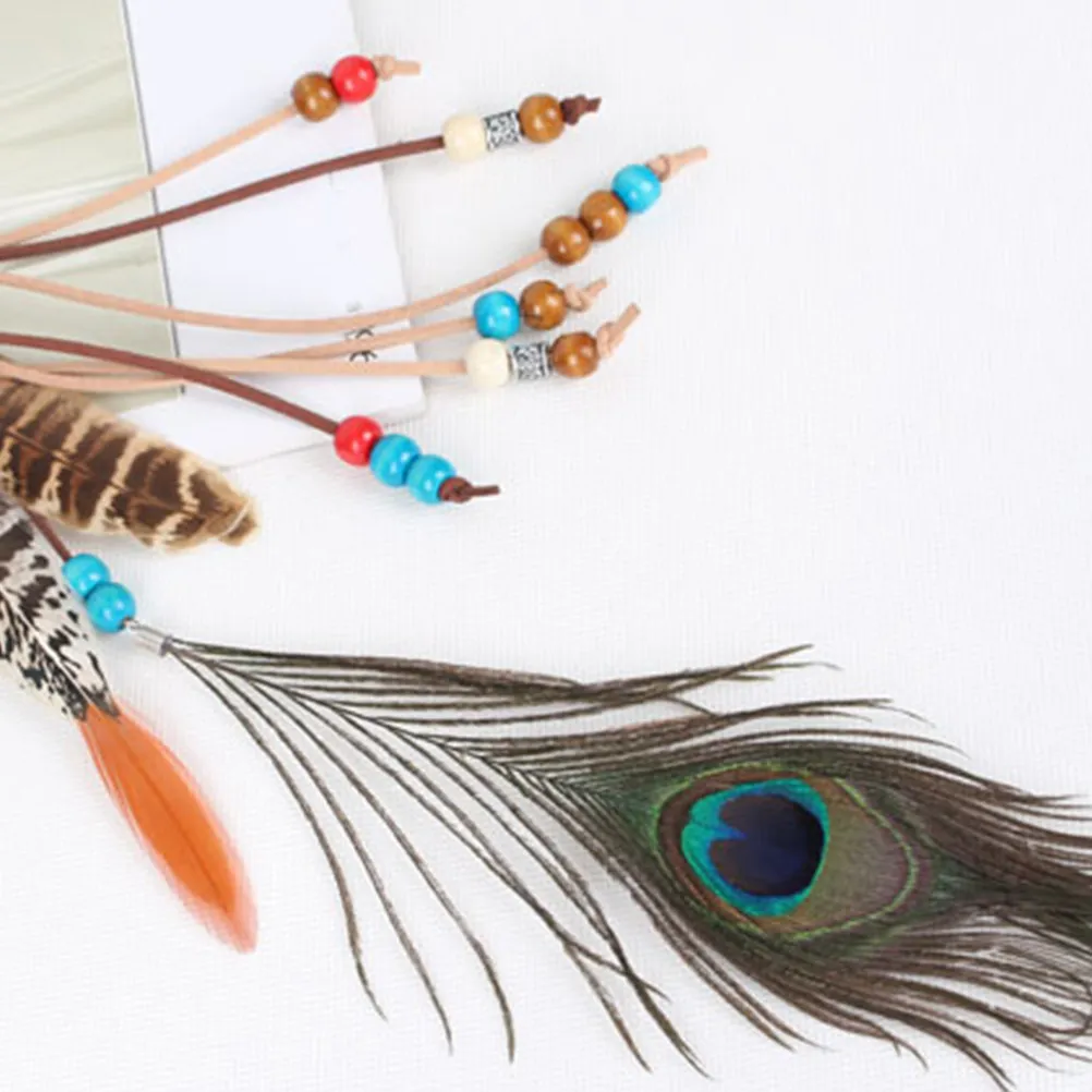 

Богемная повязка на голову с бисерными кисточками, длинная, струящаяся, романтическая, для волос, аксессуар для свадьбы, фестиваля, косплея, фотосессии