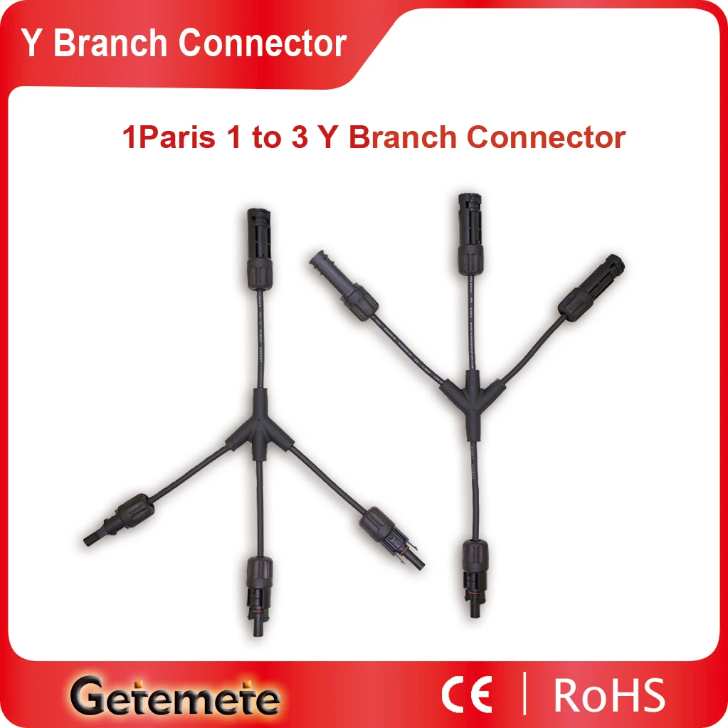 

GTMT Y3 Branch Parallel Photovoltaic Connector 3 To 1 Solar Connector Adapter For Solar Pv System Solar Panel Cable Wire Connect