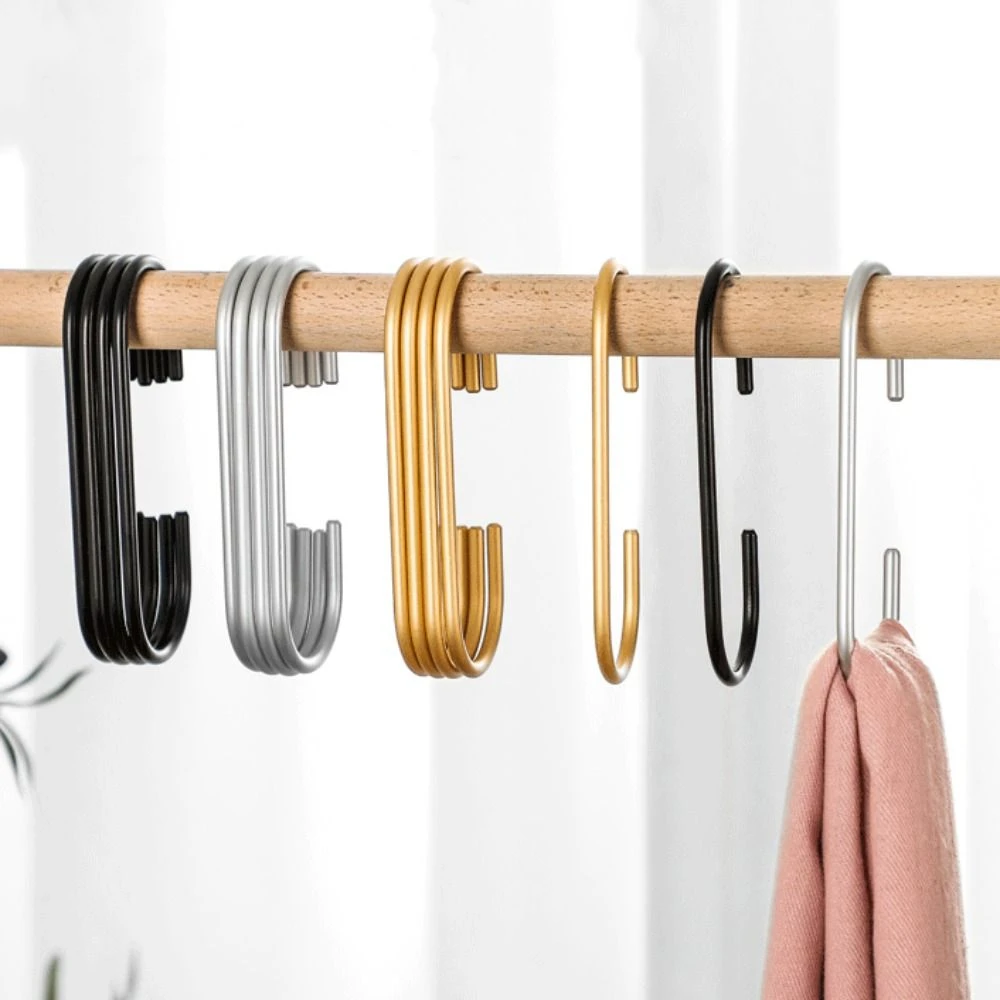 2Pcs Closet Organizer C Shape Hooks Key Hanger Handbag Holder Scarves Hanger Storage Rack Multifunction Hanging Clothes Rack