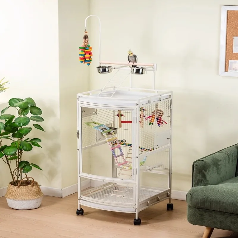 

Pet large parrot cage European metal bird cage splash-proof belt stand Xuanfeng live bird villa bird cage