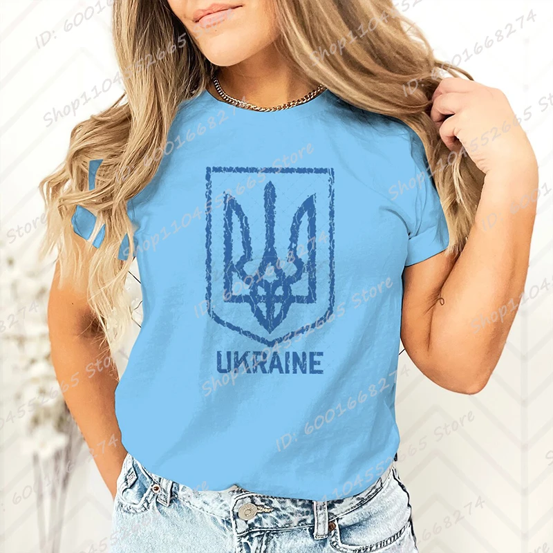 

Cool Soft Ukraine Graphic T-Shirts For Women Funny Short Sleeve Round Neck Tee Shirt Casual Summer Solid Color Tops Popular Tees