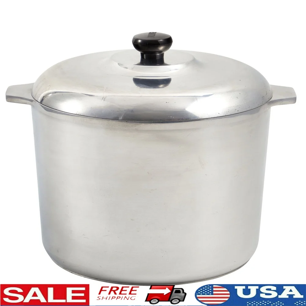 

14Qt Durable Cast Aluminum Oval Roaster with Fitted Lid Efficient Cooking Soups Stews Roasting and Holiday Meals