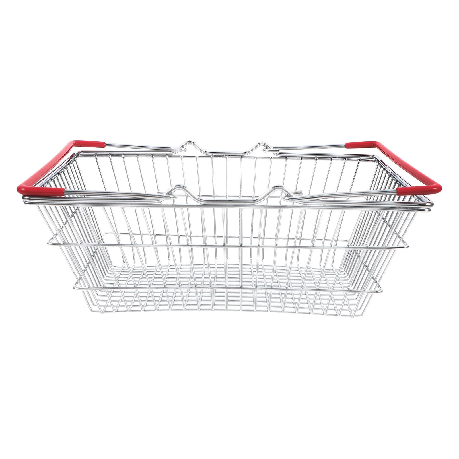 Simulated Shopping Basket Baskets with Handle for Kids Mini Red Iron Bolga Tote