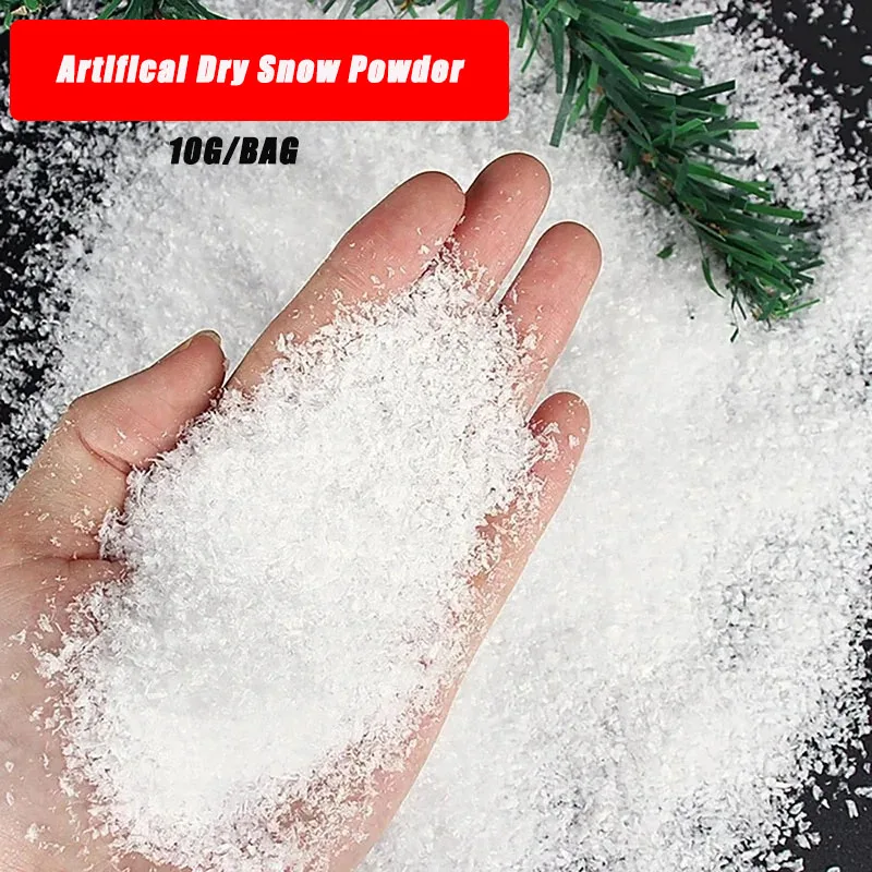 10G Artificial Dry Snow Powder Simulation Snow DIY Model Making Christmas Garden House Trees Decoration for Diorama