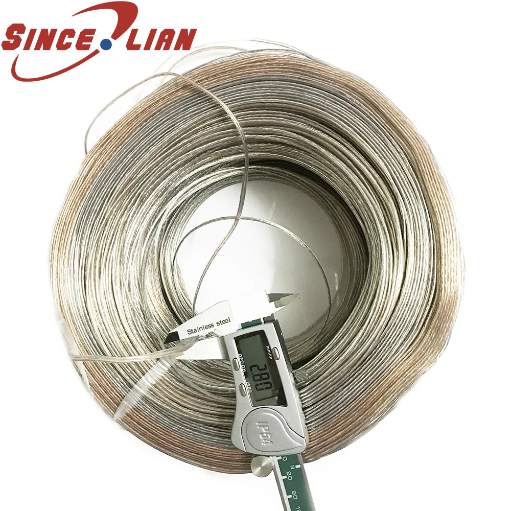 50m/100m Lighting Lamps Transparent Electrical Wire Pendant LED Power Cord 2*1.3/2*1.4mm Power Audio Cable