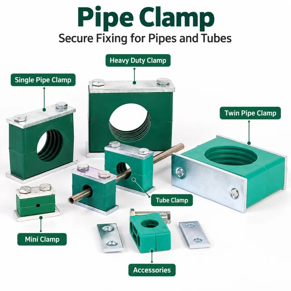 New 6-38mm Pipe Clamp Plastic With Hex Bolts Tube Clamp Single Hole Plastic Pipe Holder Engineering Machinery