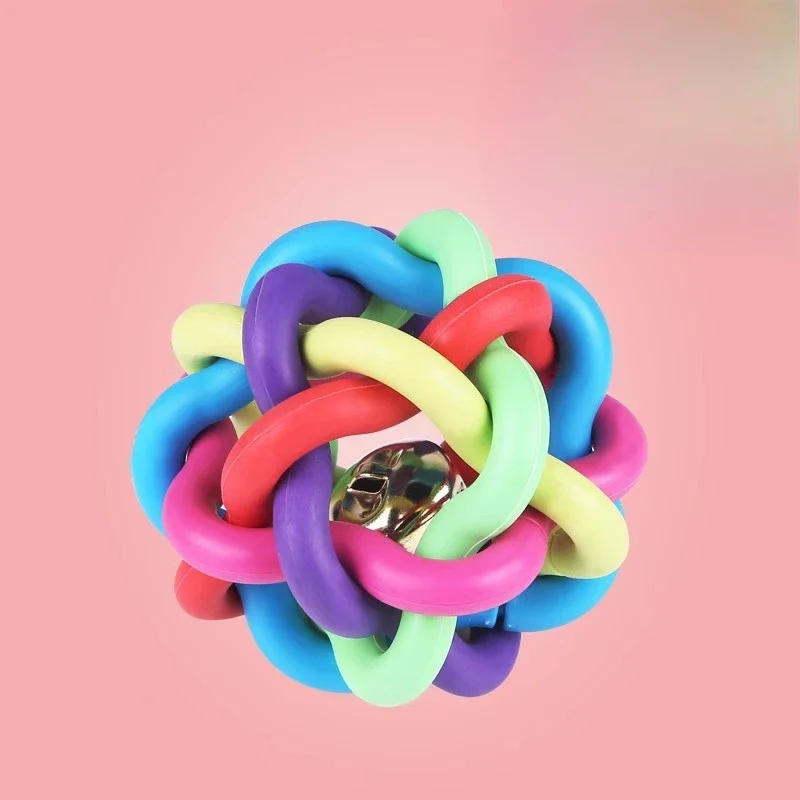 

Color Rubber Training Chewing Ball Puppy Kitten Small Bell Cry Toy Dog Antibite Ball Dog Accessories