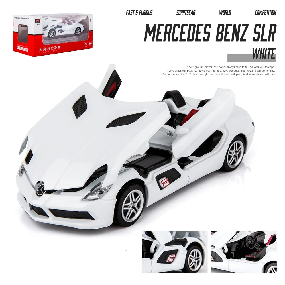 1: 32 Mercedes Benz SLR alloy car model with sound, light, and feedback, children\'s toy birthday gift