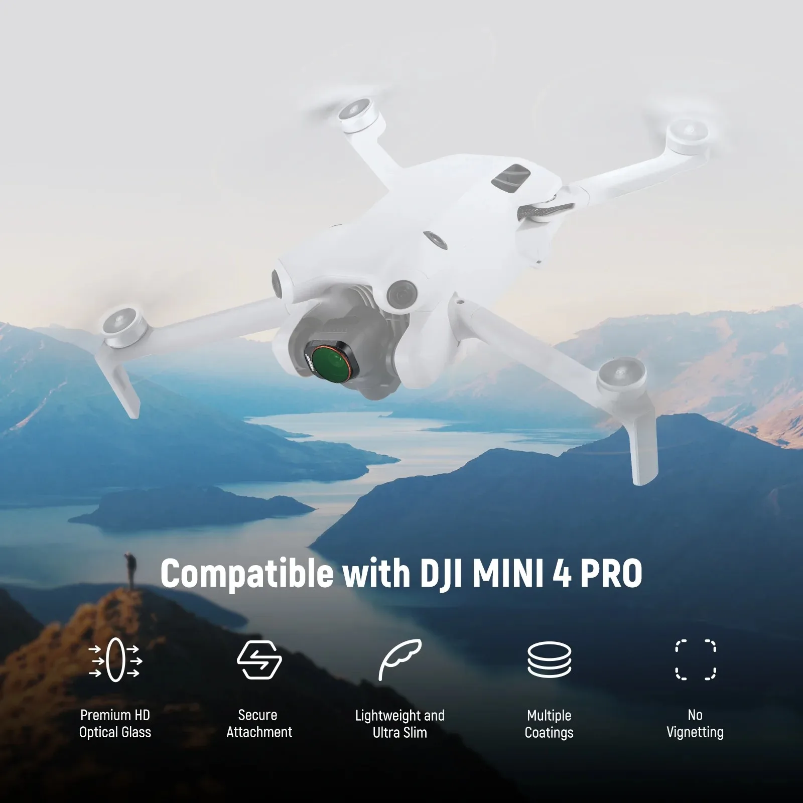 NEEWER FL-B13 Multi-Coated CPL Polarizing Filter Anti-Reflection Aerial Photography Accessory Fit DJI Mini 4 Pro