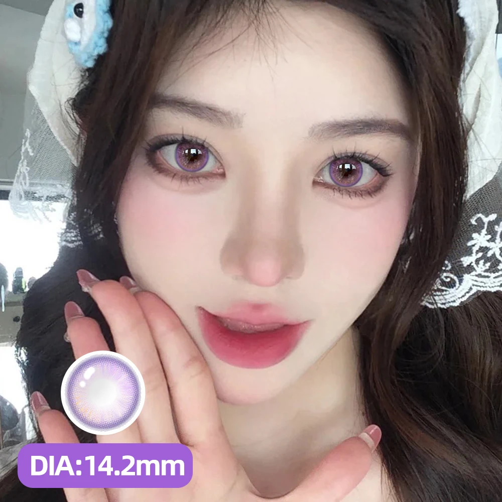 OVOLOOK-Silver Knight Contact Lenses for Eyes Gradient Contact Lenses Beauty Pupils Rainbow Colored Eye Lenses Optical Lens 2pcs