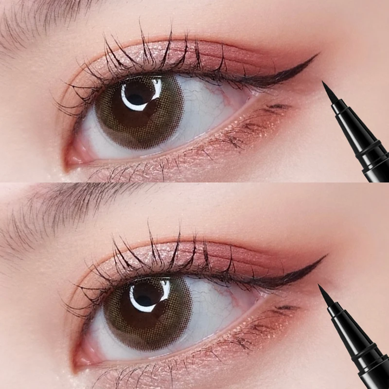 Schwarzer flüssiger Eyeliner Stift wasserdicht langlebig schnell trocknend glattes Make-up Schönheit matt Eyeliner Stempel Augen Bleistift Kosmetik