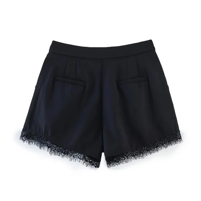 2026 Spring/Summer Lace Stitching Women's Shorts