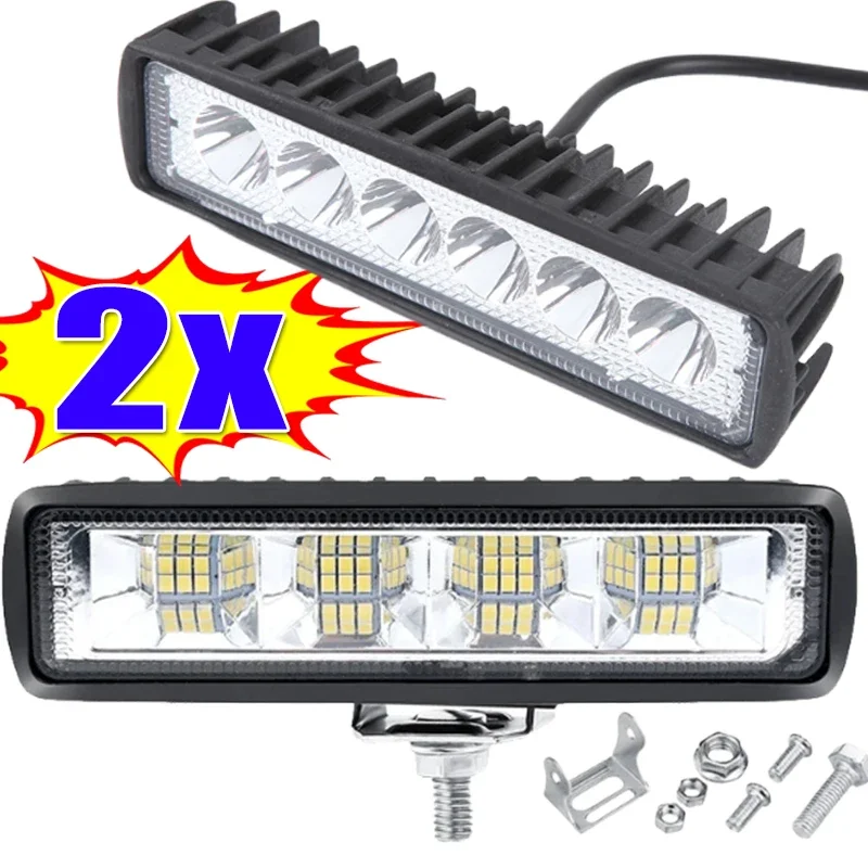 18W 12V Car Work Lights DRL 6 LED Spotlight Offroad for SUV Truck Driving Headlights Energy Saving Emergency Lamps Car Parts