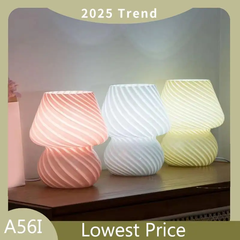 

A56I Top Mushroom Shaped Table Lamp Table Lights Decor Bedroom Bedside Kids Room Desk Table Lamp Decoration B