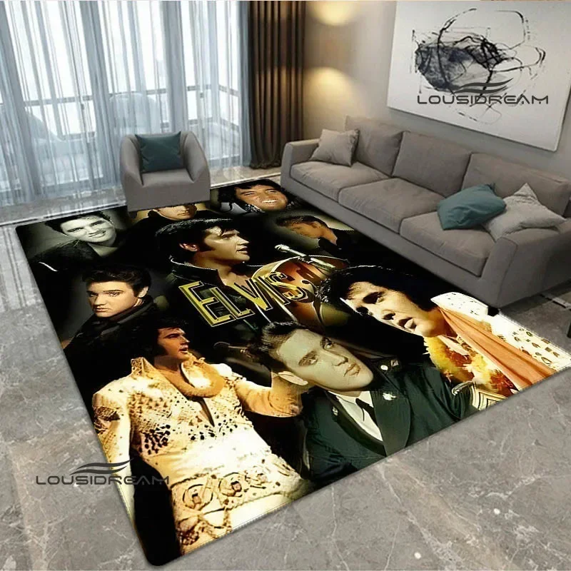 E-Elvis Presley Retro Printed carpet living room bedroom carpet non-slip door mat photography props kawaii rug birthday gift