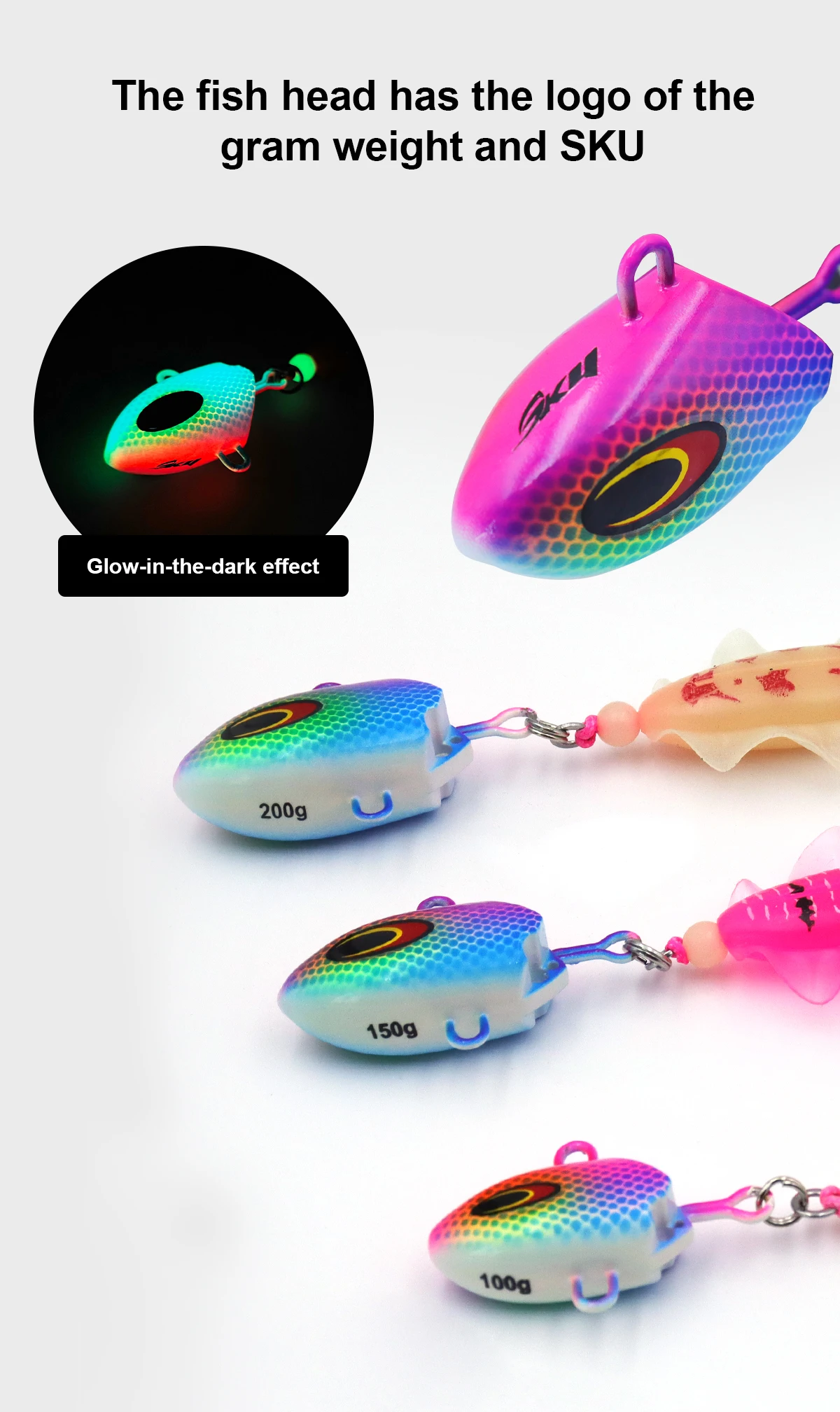 ZYZHE Meeresangel-Hybrid-Jig mit Doppelhaken 100G 150G 200G Tiefsee-Angelhaken für Thunfisch, Zackenbarsch, Schnapper – Detail 6