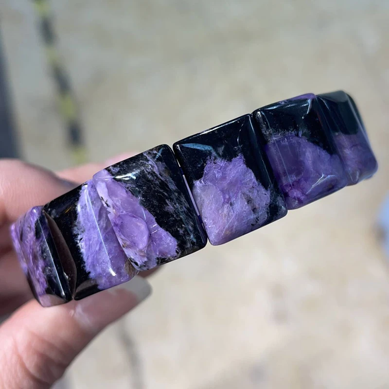AAA 12X16MM Natural Purple Charoite Bracelet Women's Elegant Energy Light Luxury Bracelet Couple Wedding Party Fashion Jewelry
