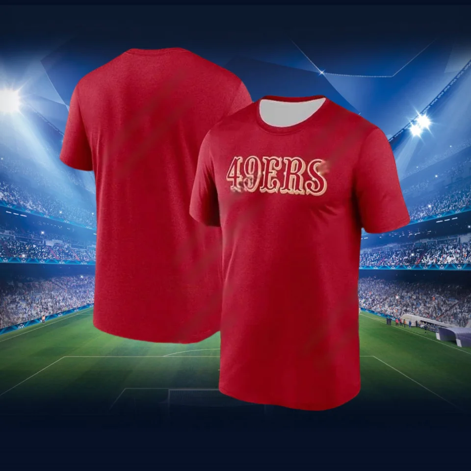 2425 New Men's San Francisco 49ers 3D Digital Printed T-shirt Comfortable and Breathable Outdoor Rugby Fan Short Sleeve