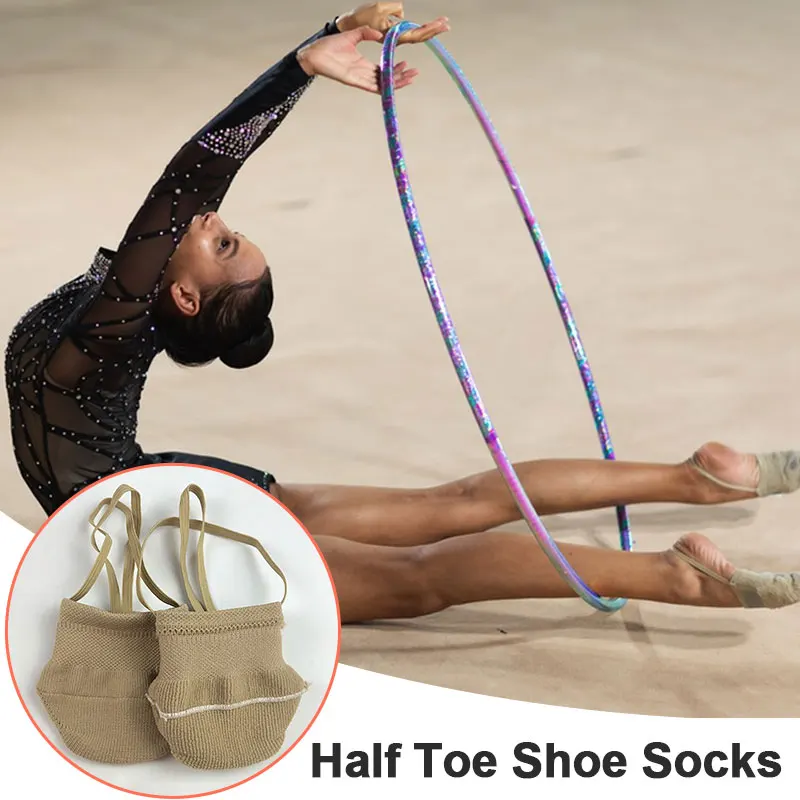 Rhythmic Gymnastics Soft Half Socks Art Gym Dance Shoes Professional Competition Sole Socks Protect Foot Elastic Dance Shoes