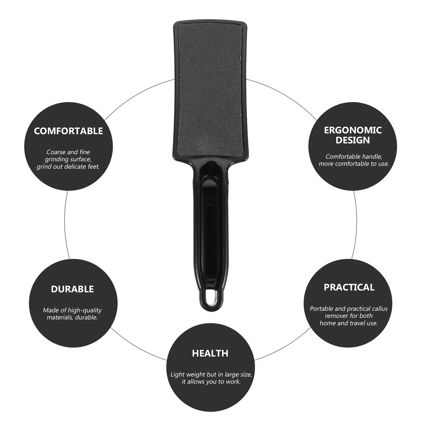 3 قطعة ملف القدم على الوجهين القدم عرموش الكالس مزيل حجم كبير تصميم مريح المحمولة باديكير أداة للسفر المنزل #6