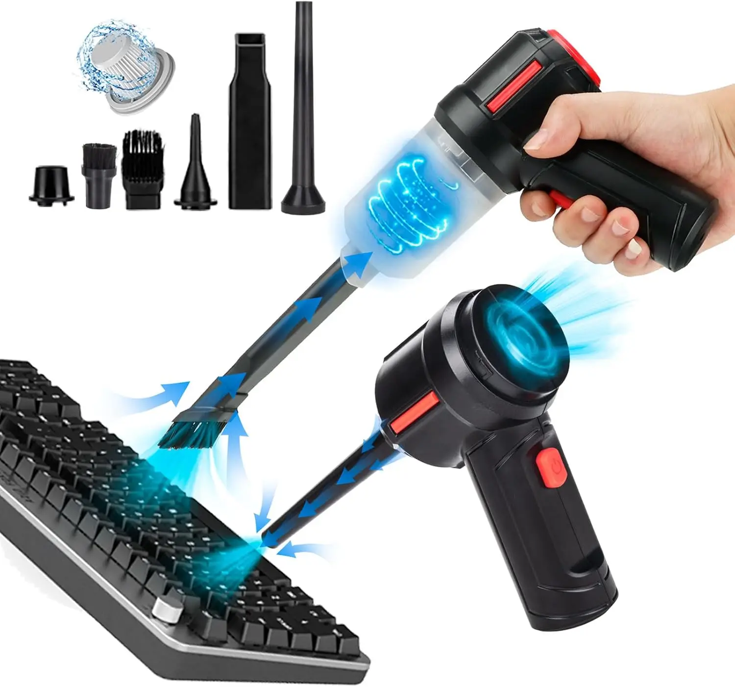 

Cordless Air Duster and Vacuum Cleaner for Keyboard, Car, and Camera Cleaning - Powerful, Energy-Efficient