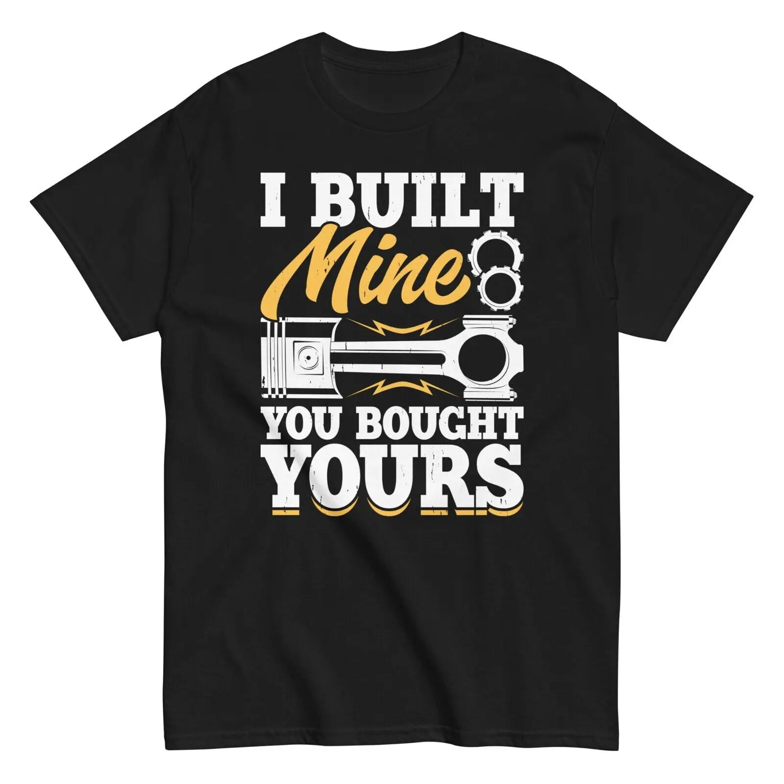 Auto Mechanic Car Builder Men's Cotton T-Shirt I Built Mine Mechanic Car Guy Tee