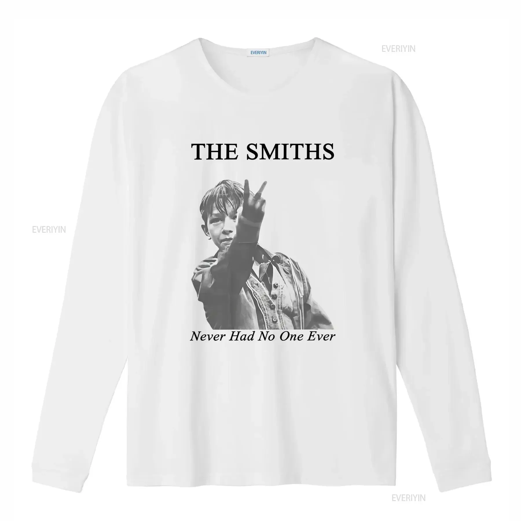 The Smiths Official T Shirt for Men Never Had No One Ever Morrissey Print Black Vintage Casual Round Neck Music Fan Apparel