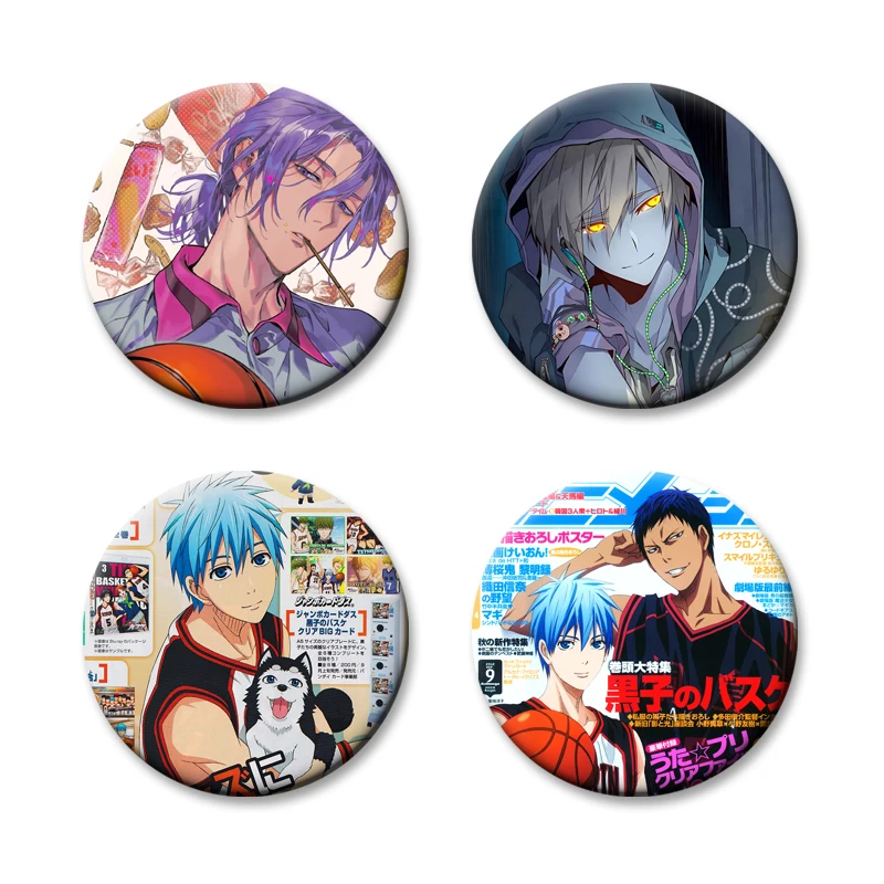 Anime Kuroko's Basketball Brooches Cartoon Tinplate Badge Kagami Taiga Kuroko Tetsuya Cartoon Pins Backpacks Ornament Accessorys