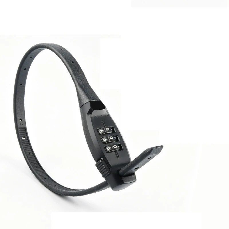 Portable 3‑Digit Combination Bicycle Strap Lock, Anti‑Theft Security Lock for Road Bike Mountain Bike Cycling Riding Equipment