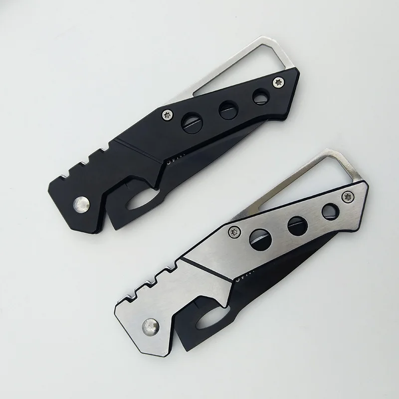 Mini cuchillo plegable multifuncional para exteriores, herramienta de supervivencia para acampar, supervivencia y autodefensa, 1 unidad