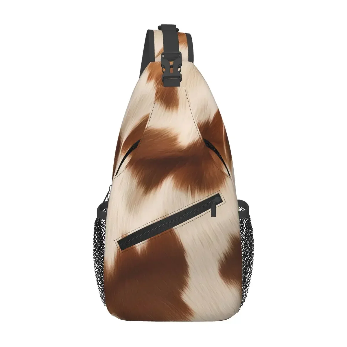 

Stylish Cow Fur Cowhide Texture Cow Skin Print Patter Chest Bag Men Sling Crossbody Backpack Chest Bag Daypack Shoulder Bag