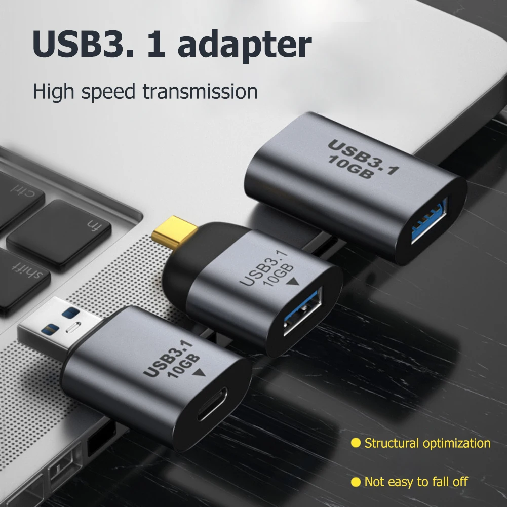 USB 3.1 to USB 3.1/Type C Adapter Mini Male Female Converter USB3.1 Gen 2 Charging Data High Speed Transfer Connector 10Gbps