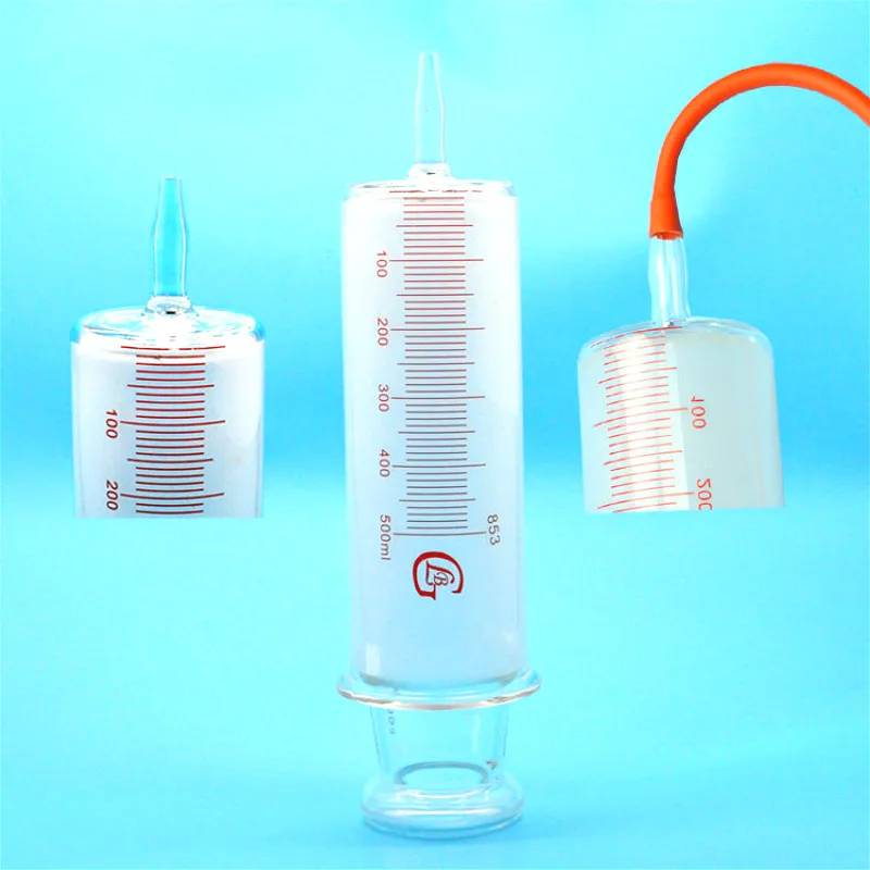 500ml Large Glass Syringe Luer Lock Enema Sample Extractor Injector