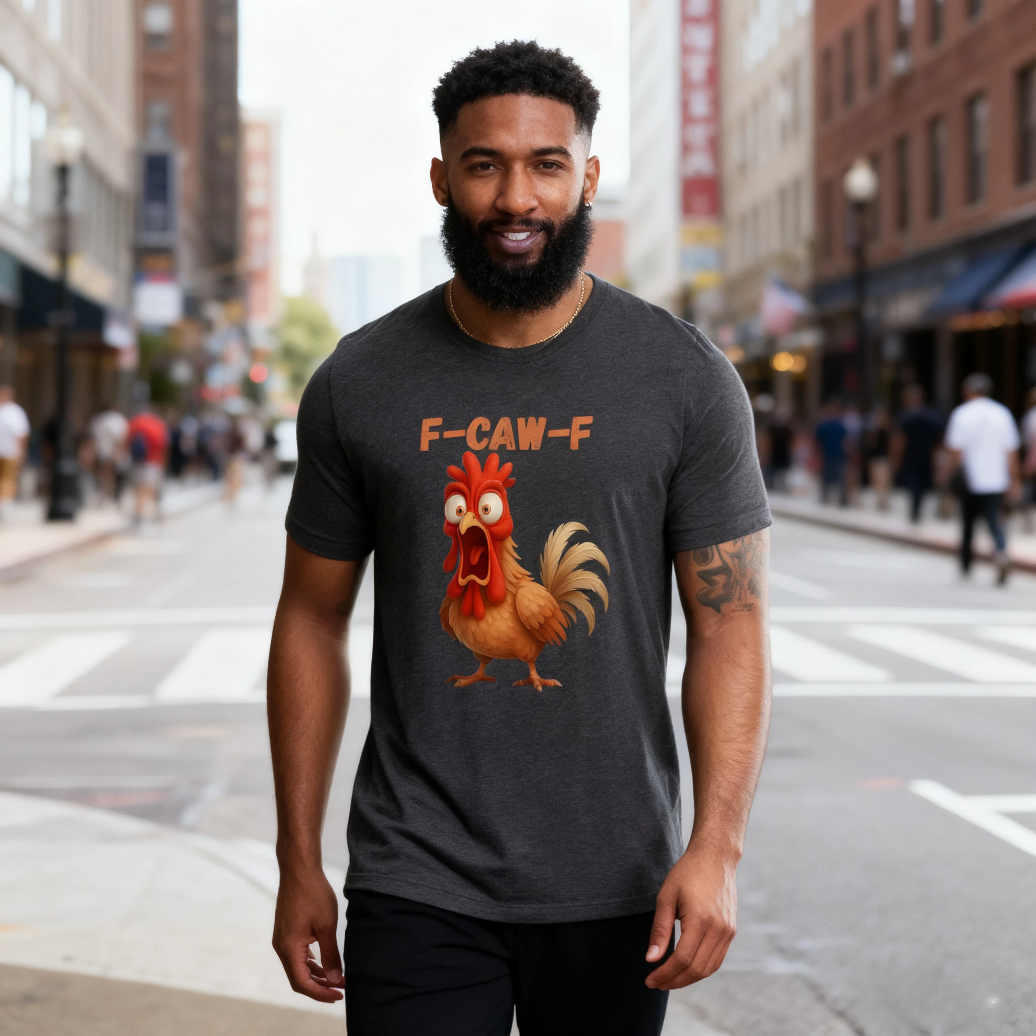 

Funny F Caw F Chicken FCAWF Chicken T-Shirt Men Funny 100_ Cotton Tee Shirt Crew Neck Short Sleeve T Shirts Gift Idea Clothes