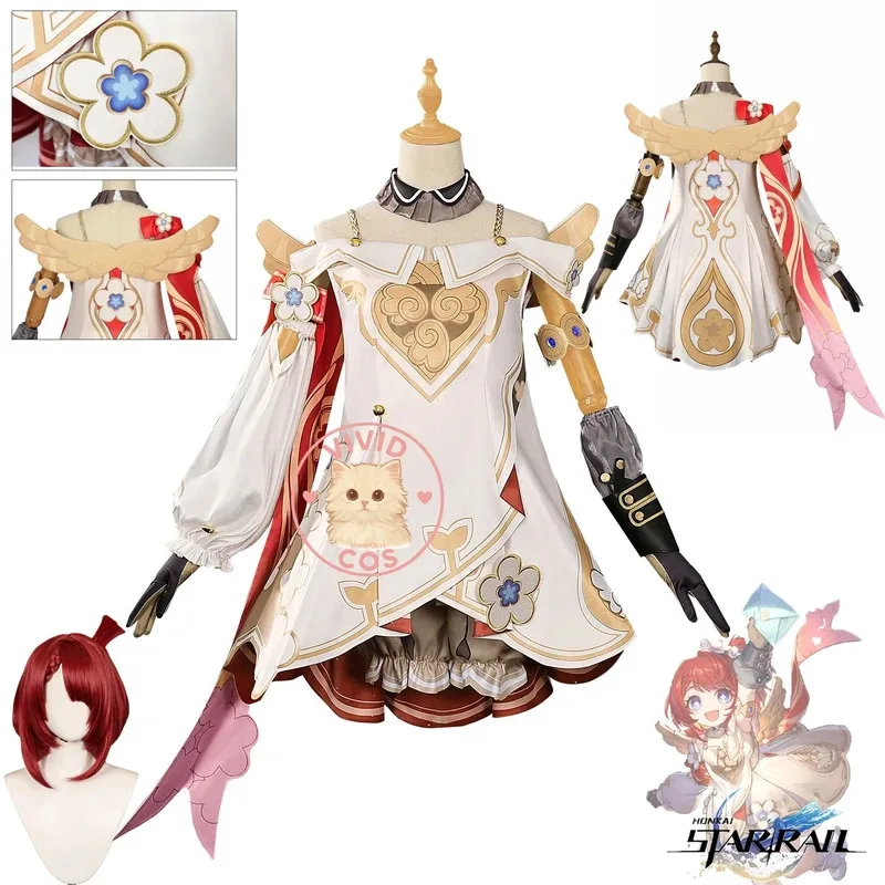 Honkai Star Rail Tribes Cosplay Game High-Quality Role Play Costume Beautiful Anime Lolita Dress with Wings and Wig A;2,C'4,H.