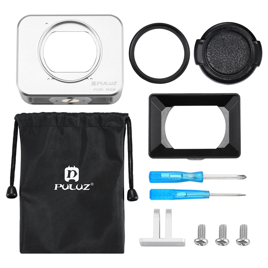 PULUZ For Sony RX0 Camera Cage Housing Aluminum Alloy Protective Cage + 37mm UV Filter Lens + Lens Sunshade with Screw view 5