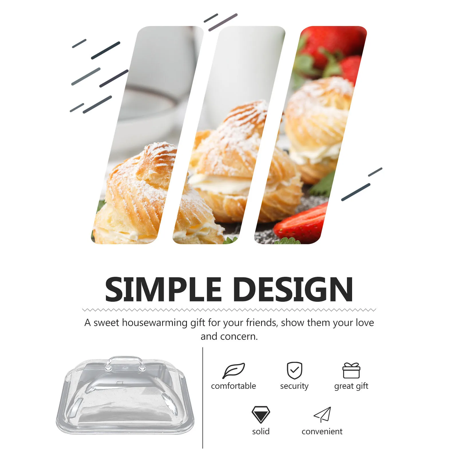 

Acrylic Food Cover Transparent Dust Proof Insulating Cake Dish Storage Cover Practical Home Kitchen Outdoor Activities