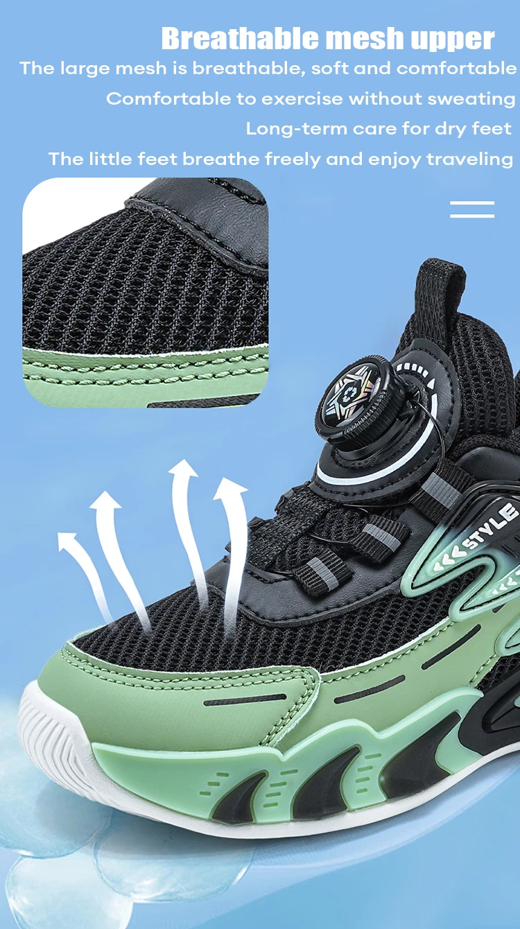 Leichte, atmungsaktive Kinder-Freizeitschuhe für Jungen im Alter von 5–16 Jahren, Sport, Laufen, rutschfest, bequem, flach, für den Außenbereich – Detail 11
