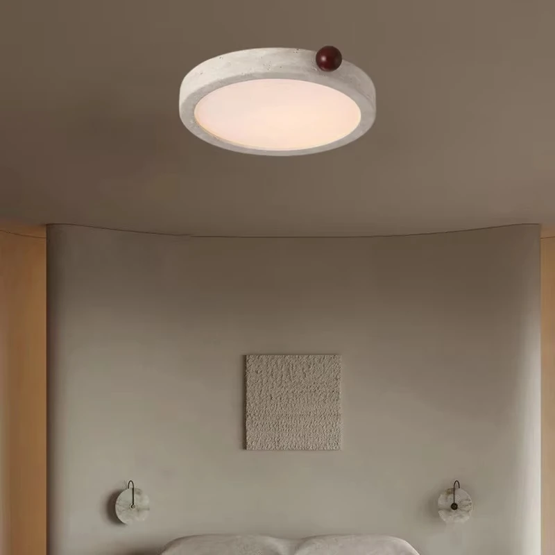 Nordic Retro Stone LED Decor Ceiling Light High-end Art Home Lamp Bedroom Dinning Room Foyer Lighting