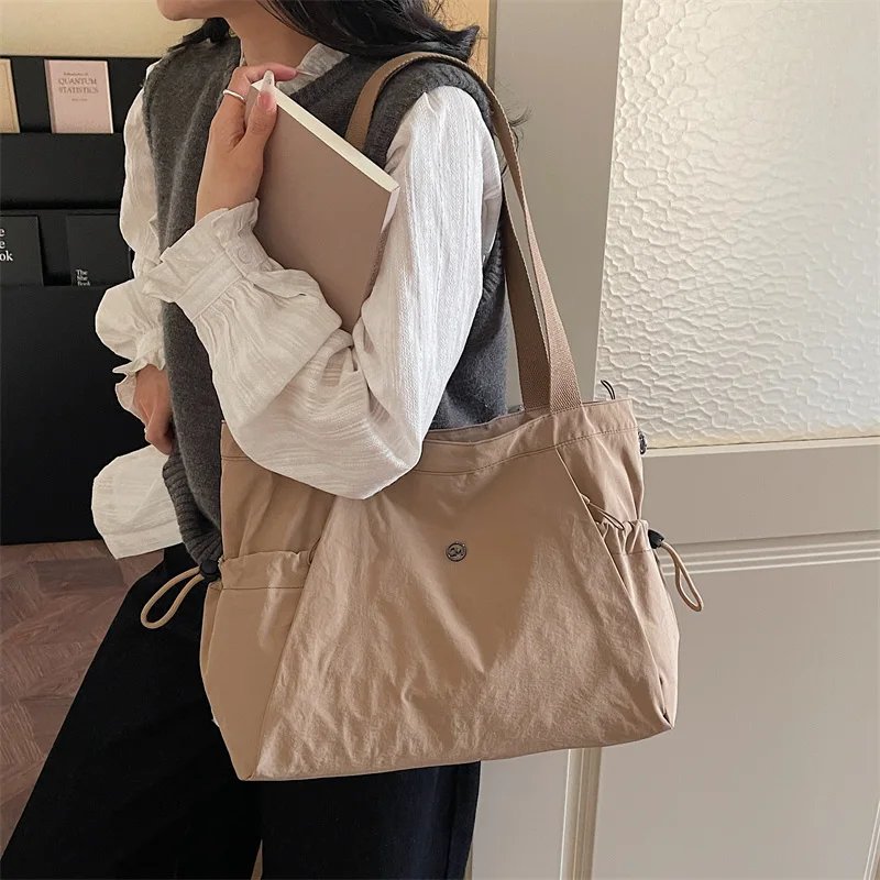 Women Stylish Oxford Tote Bag Lightweight Foldable Multi Pocket Large Capacity Shoulder Bag for School Versatile Storage Bags - view 3
