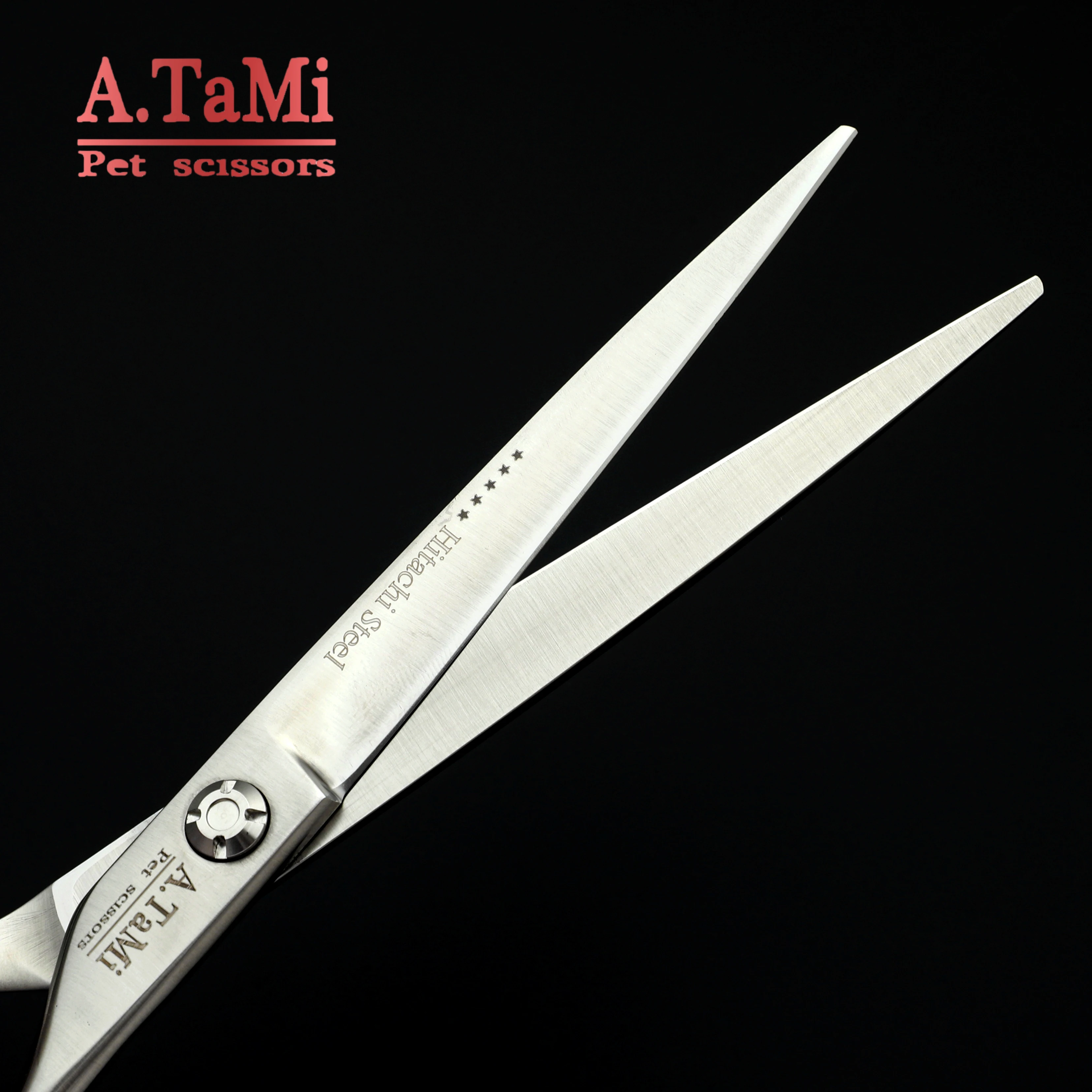 A.tami 7.0-7.5-8 Professional pet grooming scissors，55%/70% Thinning shears，Hitachi 440c steel Curved scissors，Sharp and durable
