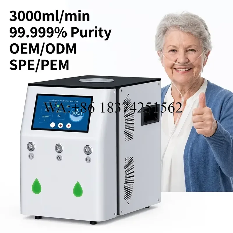 Wmwmnu for High Purity 99.999% Hydrogen Inhalation 3000ml/min High Flow SPE PEM Molecular H2 Generator Inhaler Device