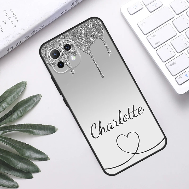 GEPERSONALISEERDE initialen naam gel gemarmerd Case Voor POCO F5 X3 X5 Pro F3 F4 GT M5s C40 Cover Voor Xiaomi 13 12 Lite 11T 12T Pro 12X