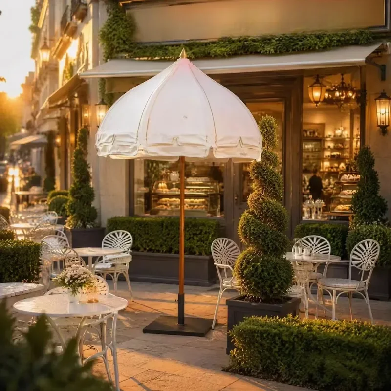 Pagoda Patio Umbrella Scalloped Edge Umbrella for Cafe Restaurant Outdoor Terrace Sun Shading Decoration Project