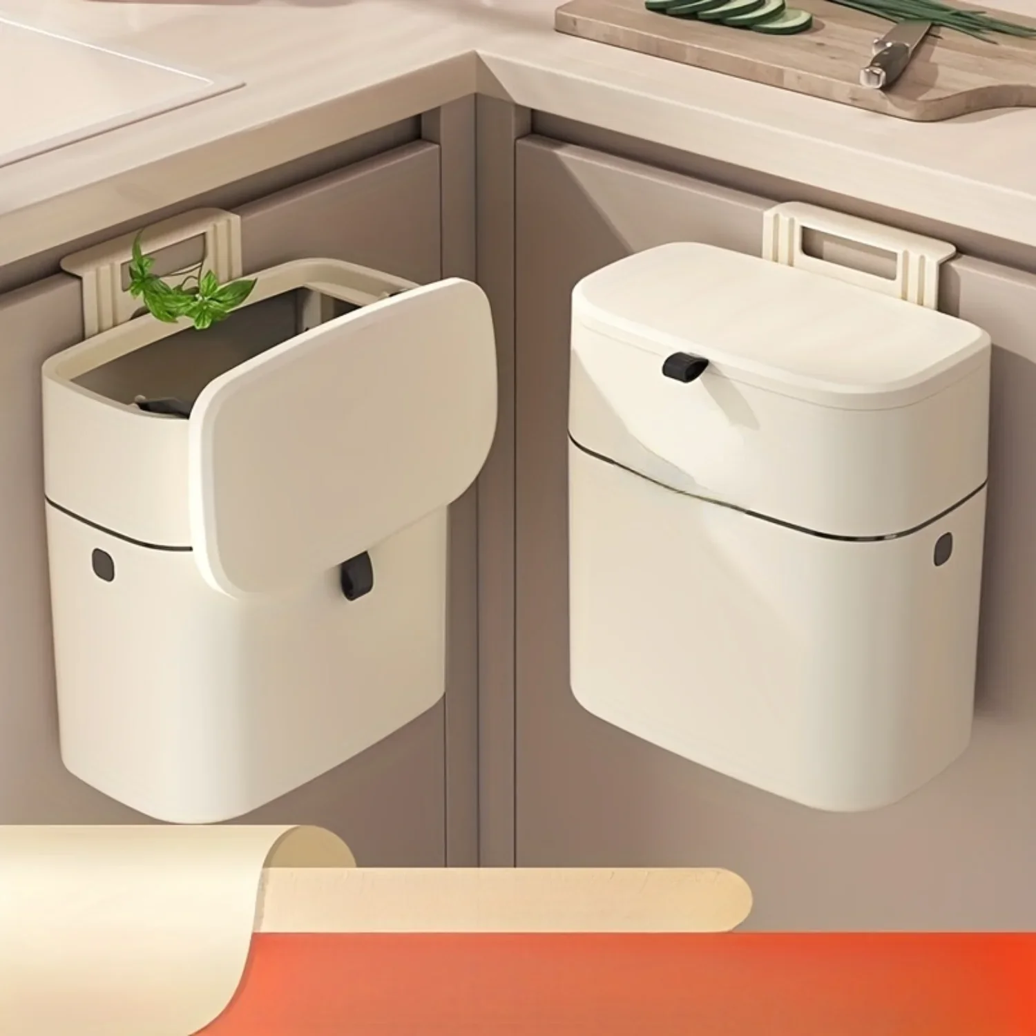 Restaurant Hanging Trash Can - Large/Medium/Small Rubbish Bin, Square Waste Basket.