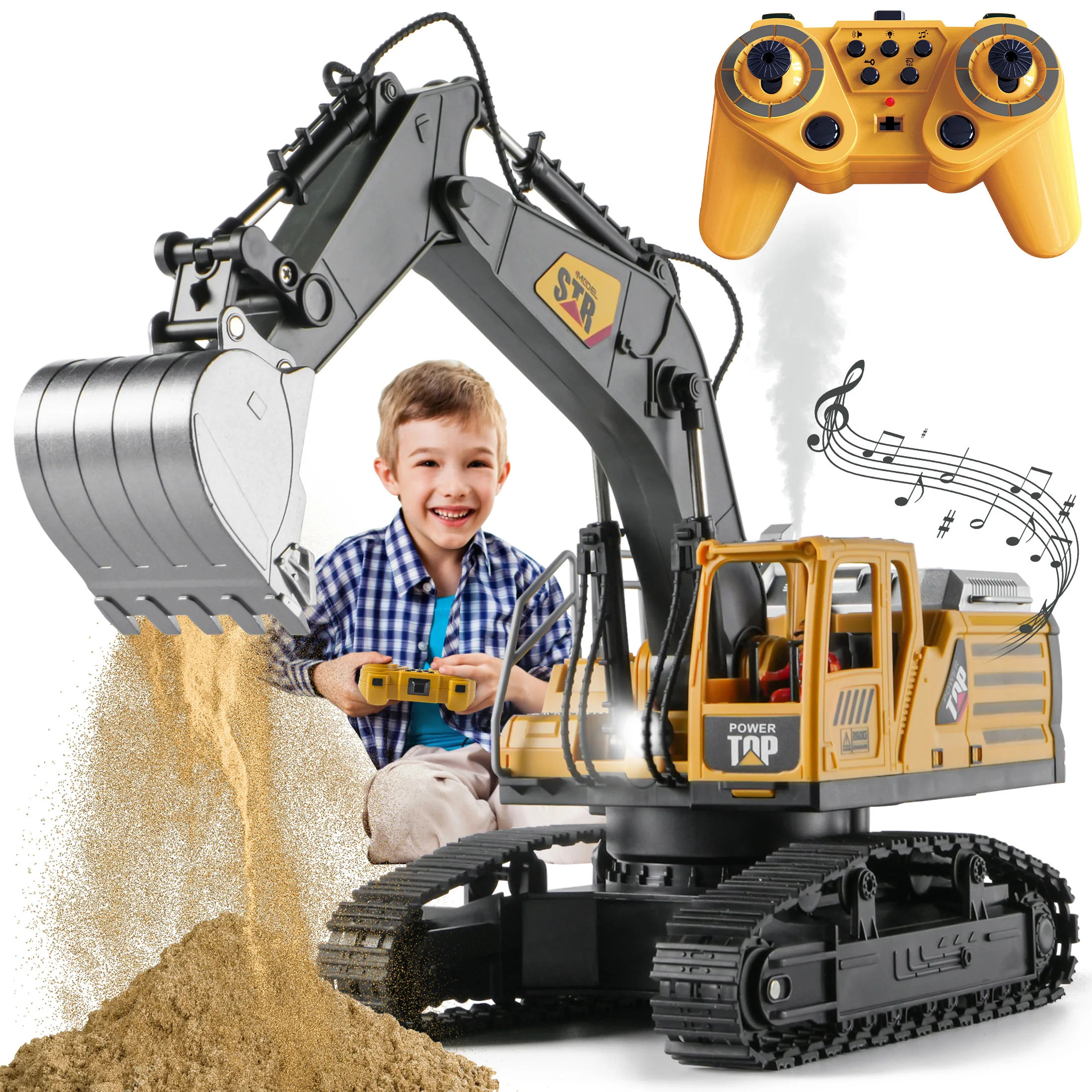 

2.4G, 11-channel Alloy Remote Control Excavator, Can Dig The Toy Engineering Car, Send Children Christmas & Birthday for Kids