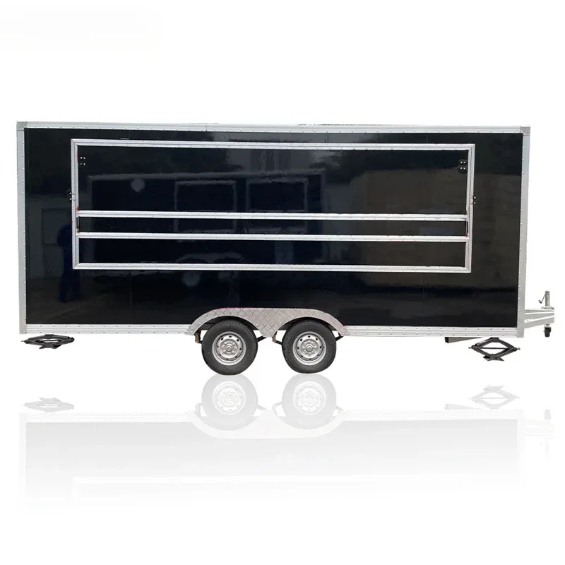 Mobile Snack Food Truck BBQ Hot Dog Coffee Outdoor Street Food Cart Stainless Steel Countertop Pressure Deep Fryer Food Trailer