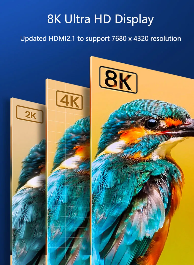 Samzhe hdmi 2,1 kabel 8k/60hz 48gbps digitale kabel hdmi 2,1 kabel splitter für hdr10 ps5 schalter kabel hdmi 2,1 – Detail 3