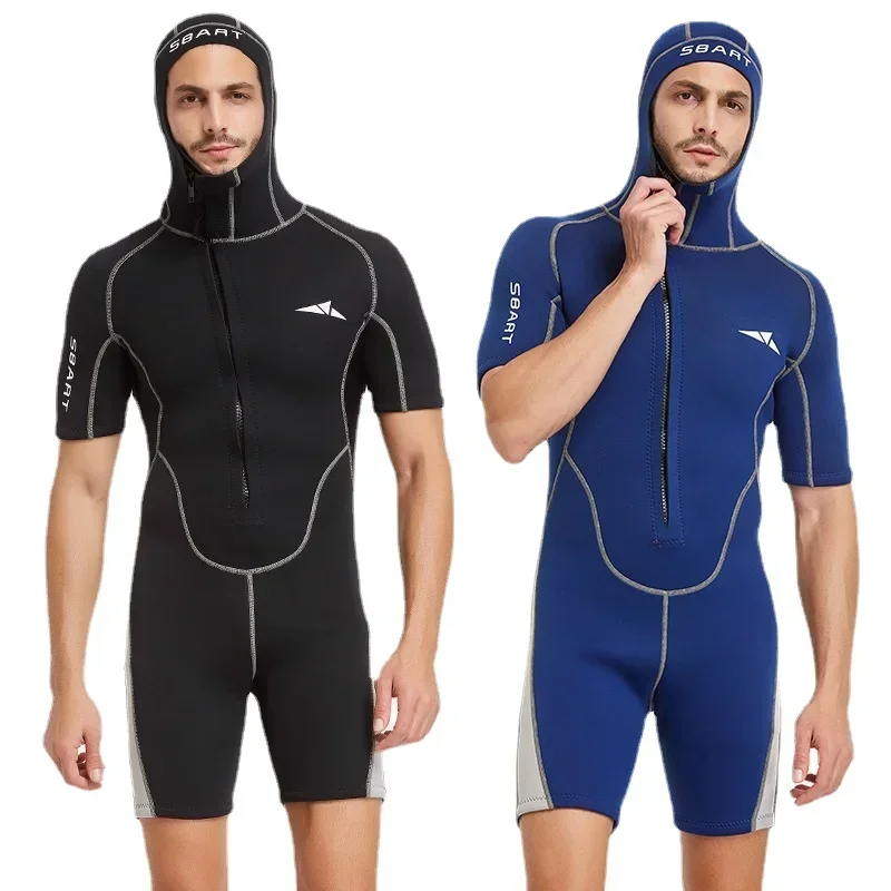 

3MM One-piece Wetsuit Multi-functional waterproof men's swimming short-sleeved micro-elastic warm wetsuit