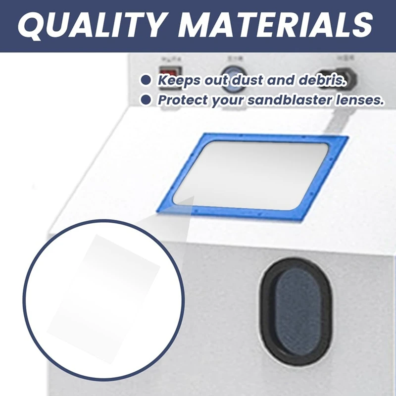 Película de chorro de arena de 16 piezas, espejo de gabinete de explosión transparente, película protectora de gabinete de explosión de poliéster con adhesivo de doble cara-A14G